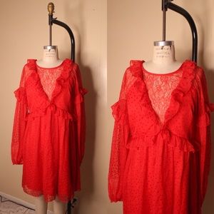 Red Pin Dot Dress from Free People